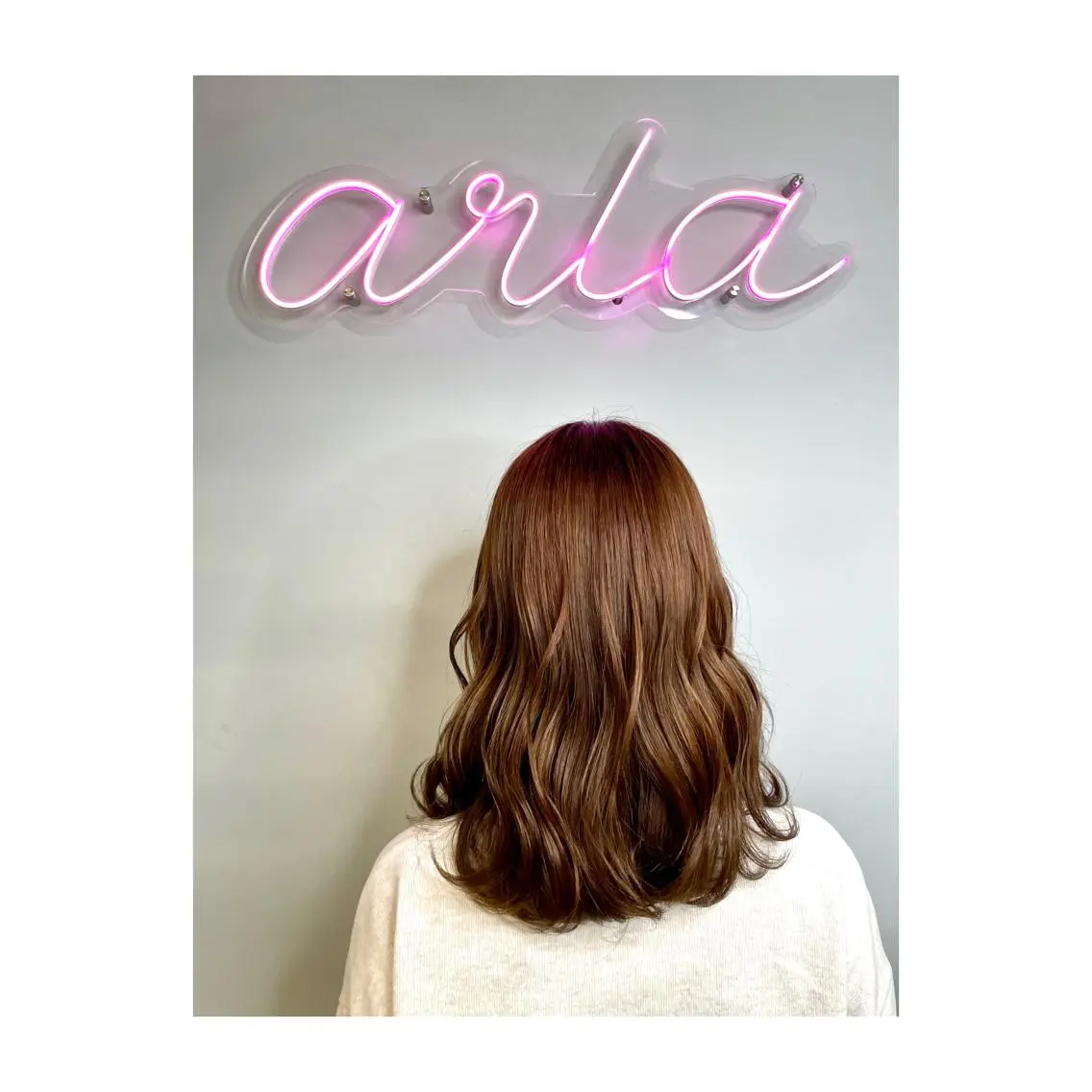 ミディアム カラー ヘアアレンジ アディクシーカラー アッシュ バレイヤージュ ベージュカラー ブリーチ 2ヶ月も綺麗に /星野六三四のヘアスタイル