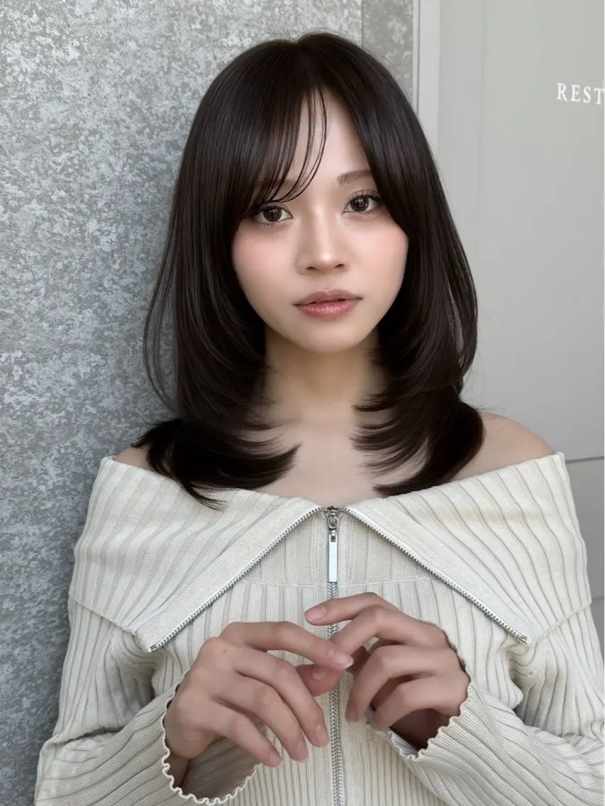 セミロング 🛑柔らか透明感 カラー🛑大谷のヘアスタイル