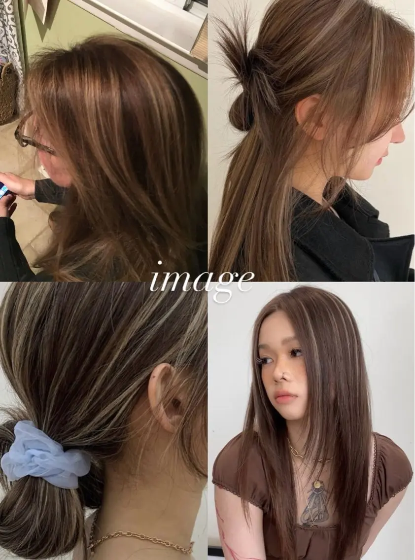 カラー ベージュカラー 透明感カラー ハイライトカラー ヘアカラー Riri shuttaのヘアスタイル