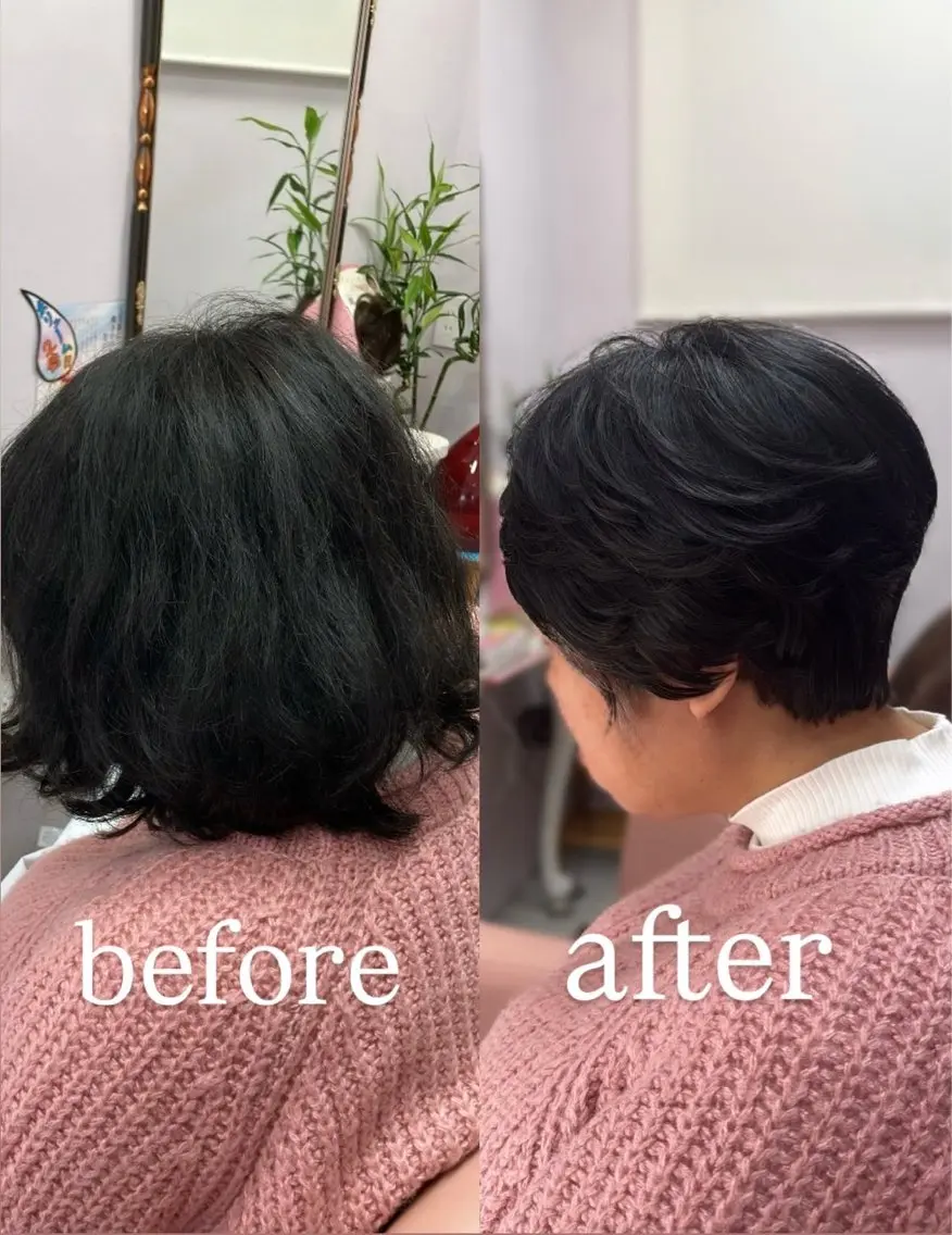 ショート ショートボブ ボブ くせ毛 ショートヘア 河本 正美のヘアスタイル