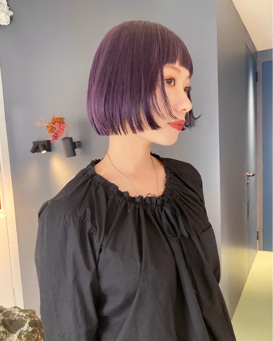 ミディアム ボブレイヤー ボブ レイヤーカット 似合わせカット 🐈三毛猫ローライト ・mixカラー🐈のヘアスタイル