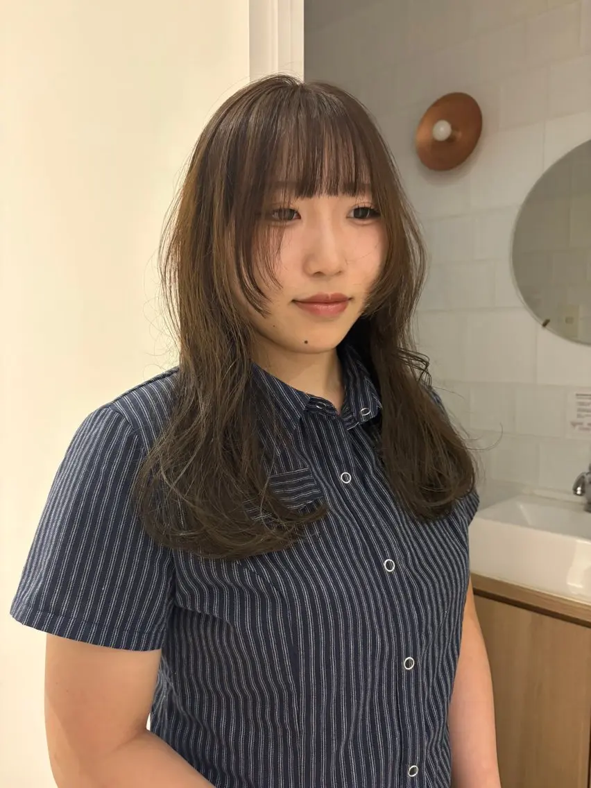 ミディアム カラー 顔周りカット レイヤーカット 小顔カット カット ヘアカラー 天王寺美容室/ アヤカのヘアスタイル