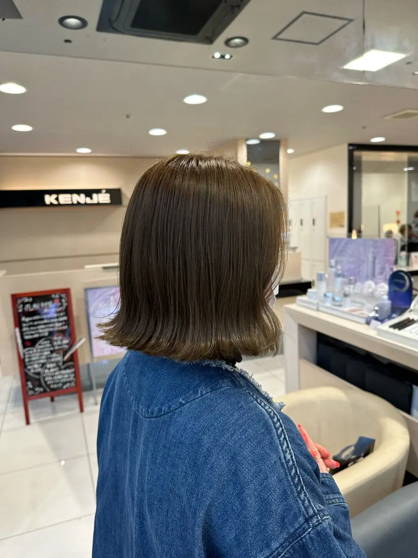 ミディアム カラー アッシュ クロスパーマ/うる艶 カラー/Kurumiのヘアスタイル