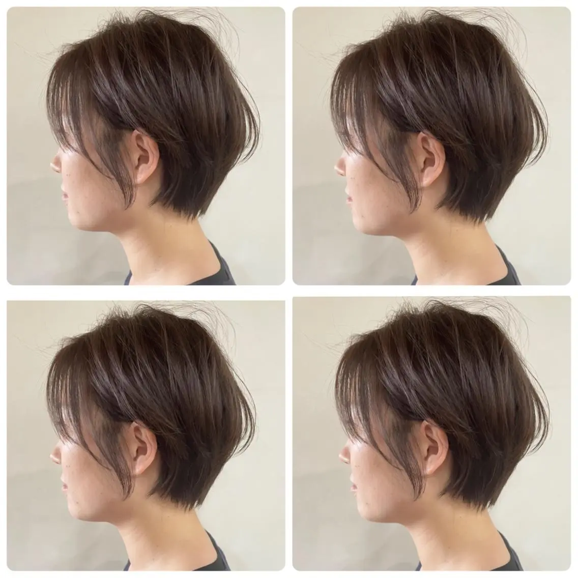 ショート カラー ショートボブ ハンサムショート 丸みショート デザインカラー ハイライトカラー カット ヘアカラー 京都大人女性ショート 徒歩1分/秋山のヘアスタイル