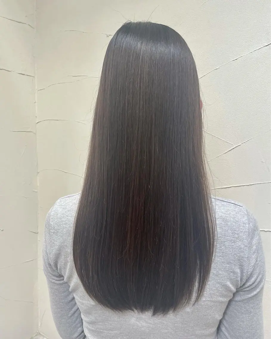 ロング パーマ 髪質改善 縮毛矯正 トリートメント 縮毛矯正+モテカラー 🎀✨MIHOのヘアスタイル