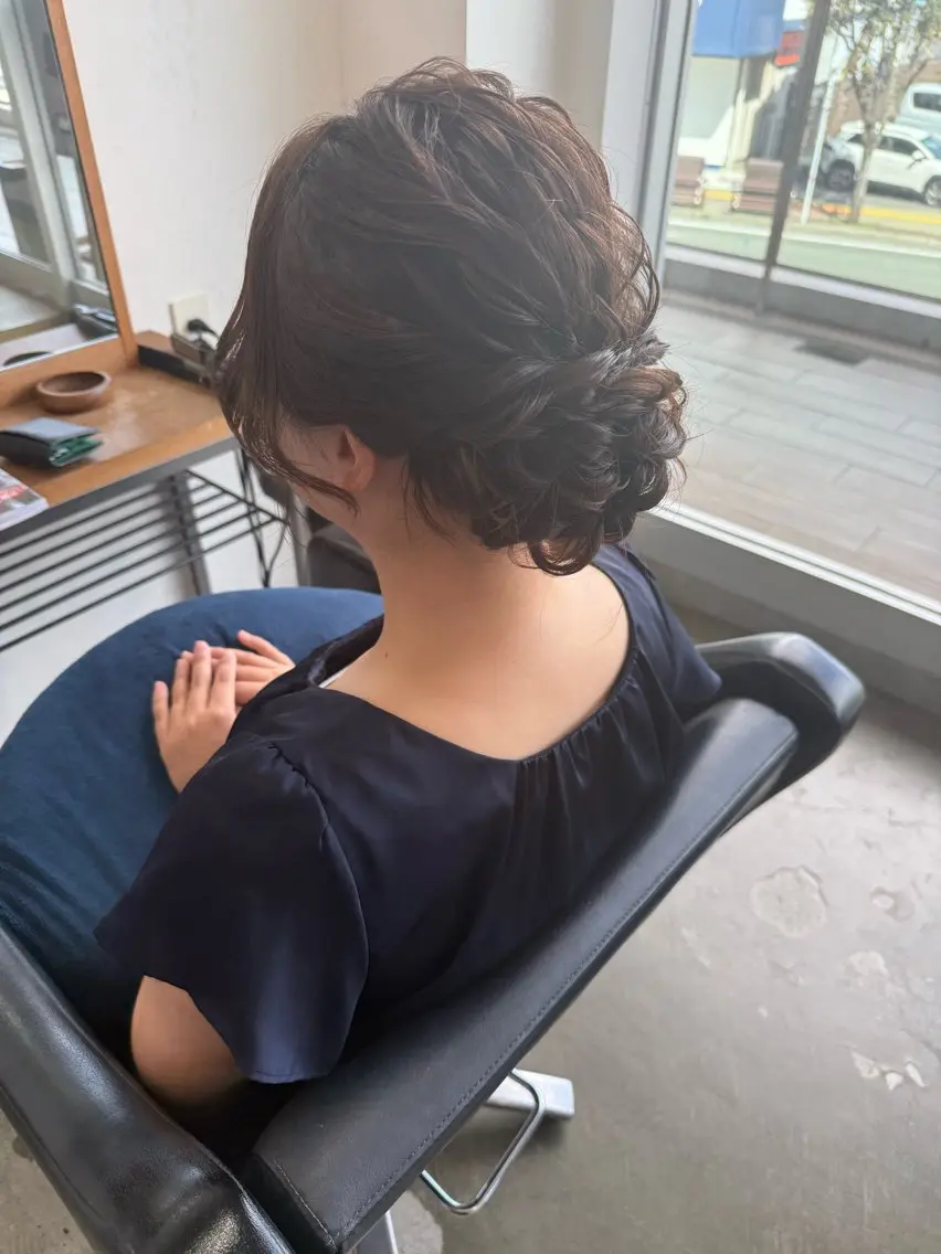 ミディアム ヘアアレンジ 結婚式・ブライダル ボブ 志賀 美沙のヘアスタイル