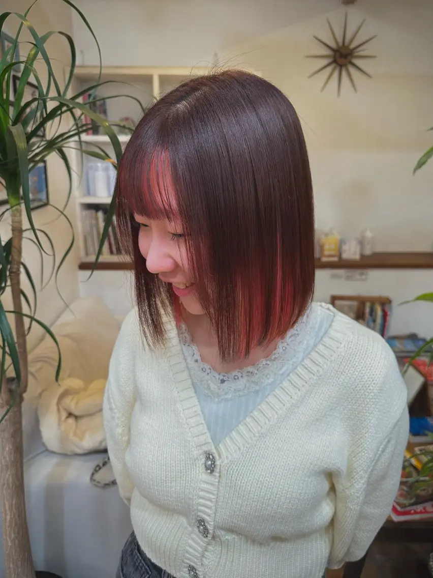 ミディアム カラー カット ヘアカラー トリートメント KAKERU/ボブ/ ショート/パーマ🌱のヘアスタイル