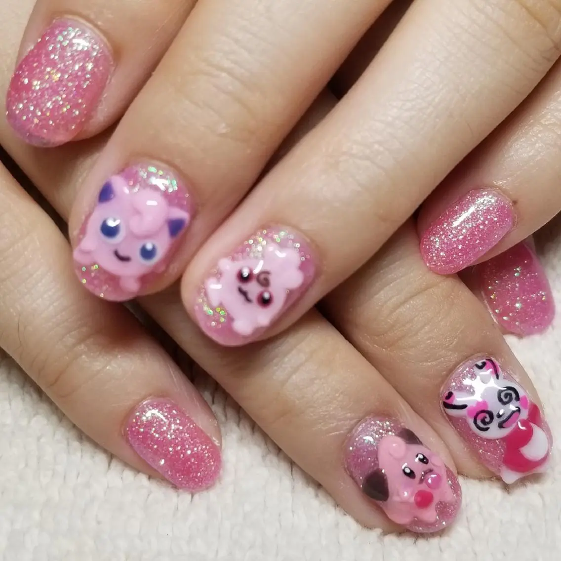 ネイル クリアネイル ラメ(グリッター) ピンク ハンドネイル よしだ ひろきのネイルデザイン