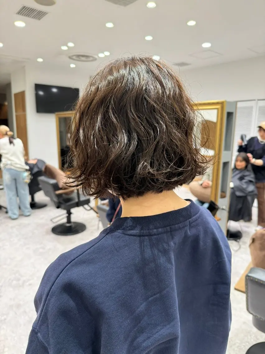 ショート パーマ ヘアカラー 透明感/オリーブ /わがつまこうすけのヘアスタイル