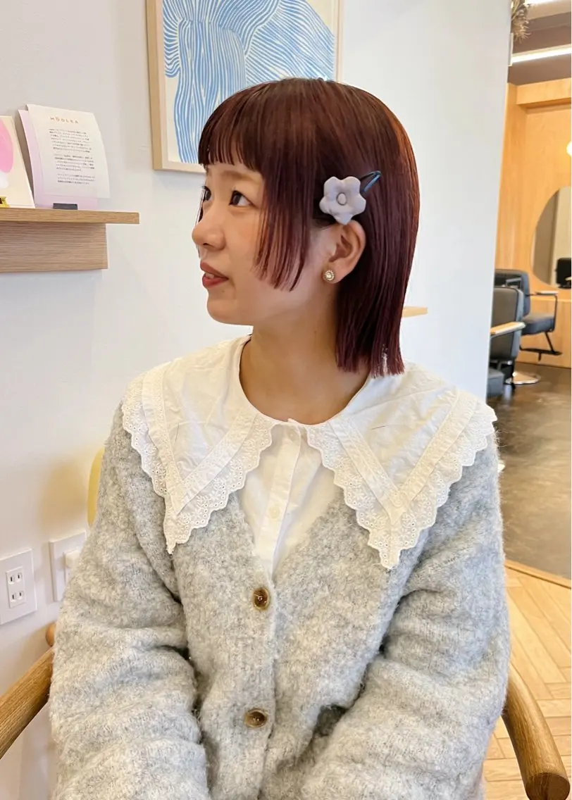 ショート カラー ヘアアレンジ ベージュカラー ブリーチ ダブルカラー ハイトーンカラー ラベンダーカラー カット ヘアカラー トリートメント 西山 紗耶香🪽 透明感カラー/ボブのヘアスタイル