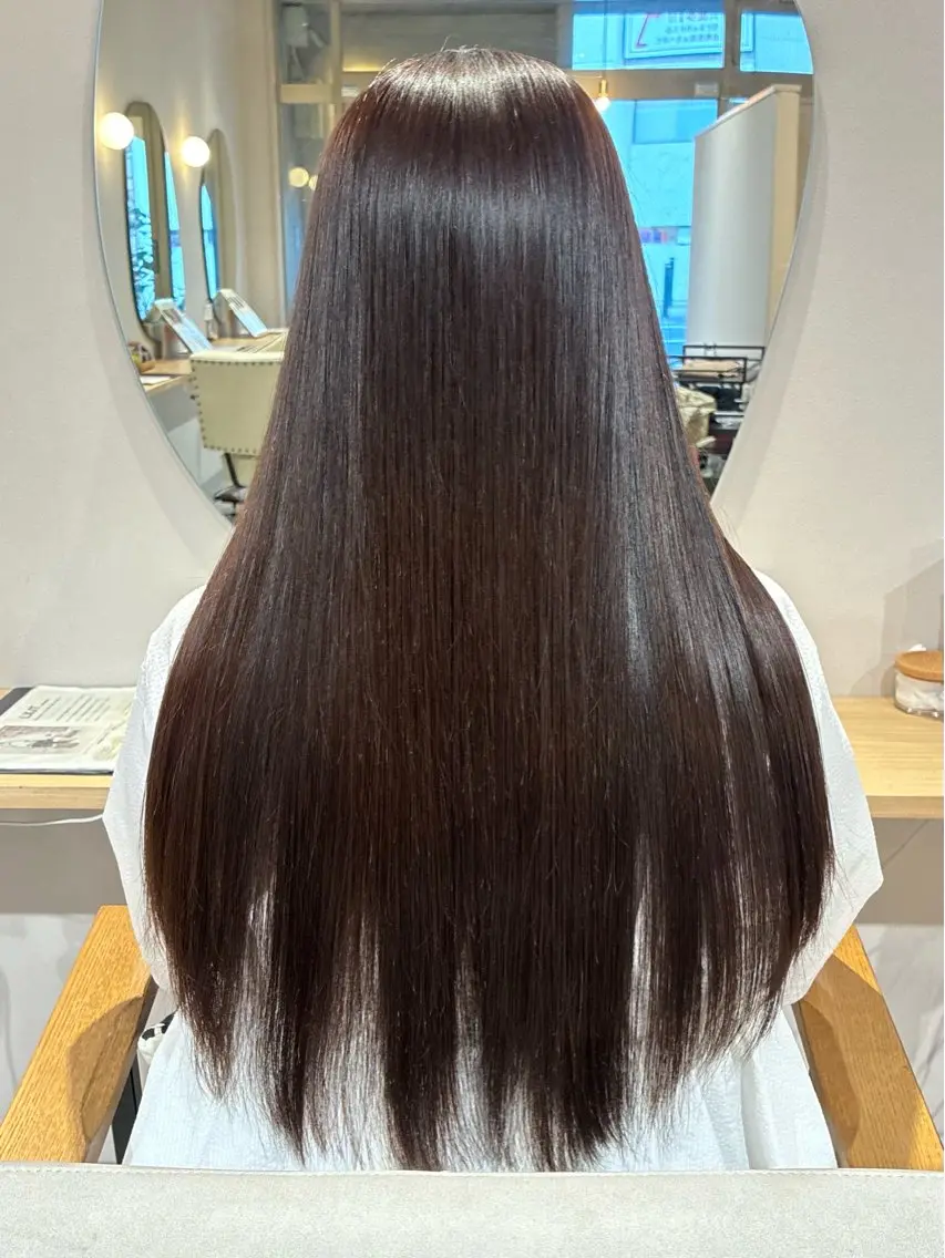 ロング カラー ブラウンカラー ピンクカラー ピンクブラウン 加納 由佳のヘアスタイル