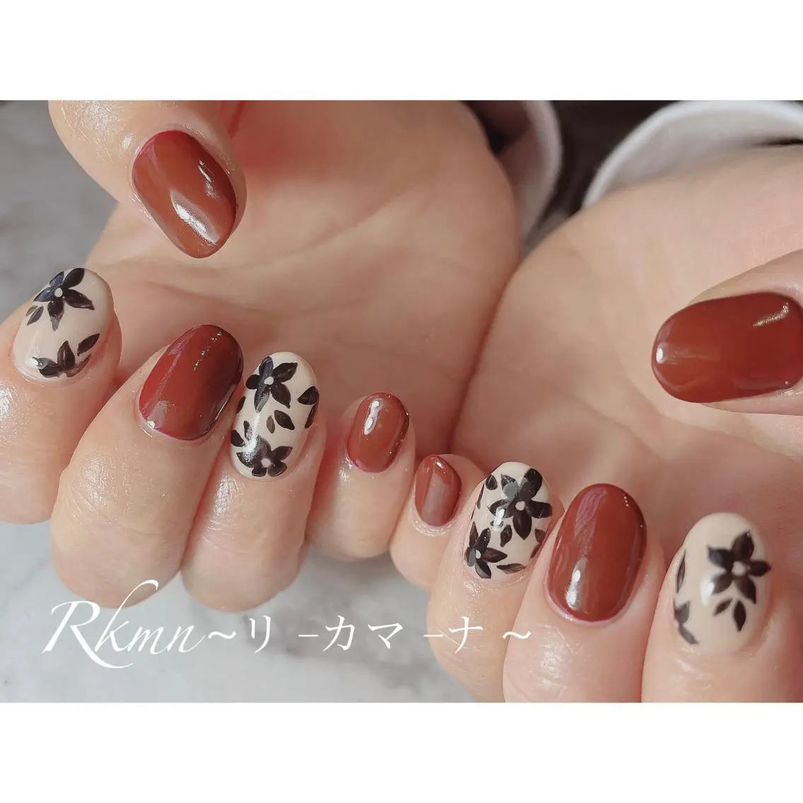 ネイル アートネイル フラワーネイル 春ネイル ハンドネイル フットネイル ハンドケア Rkmn ~リ-カマ-ナ~のネイルデザイン