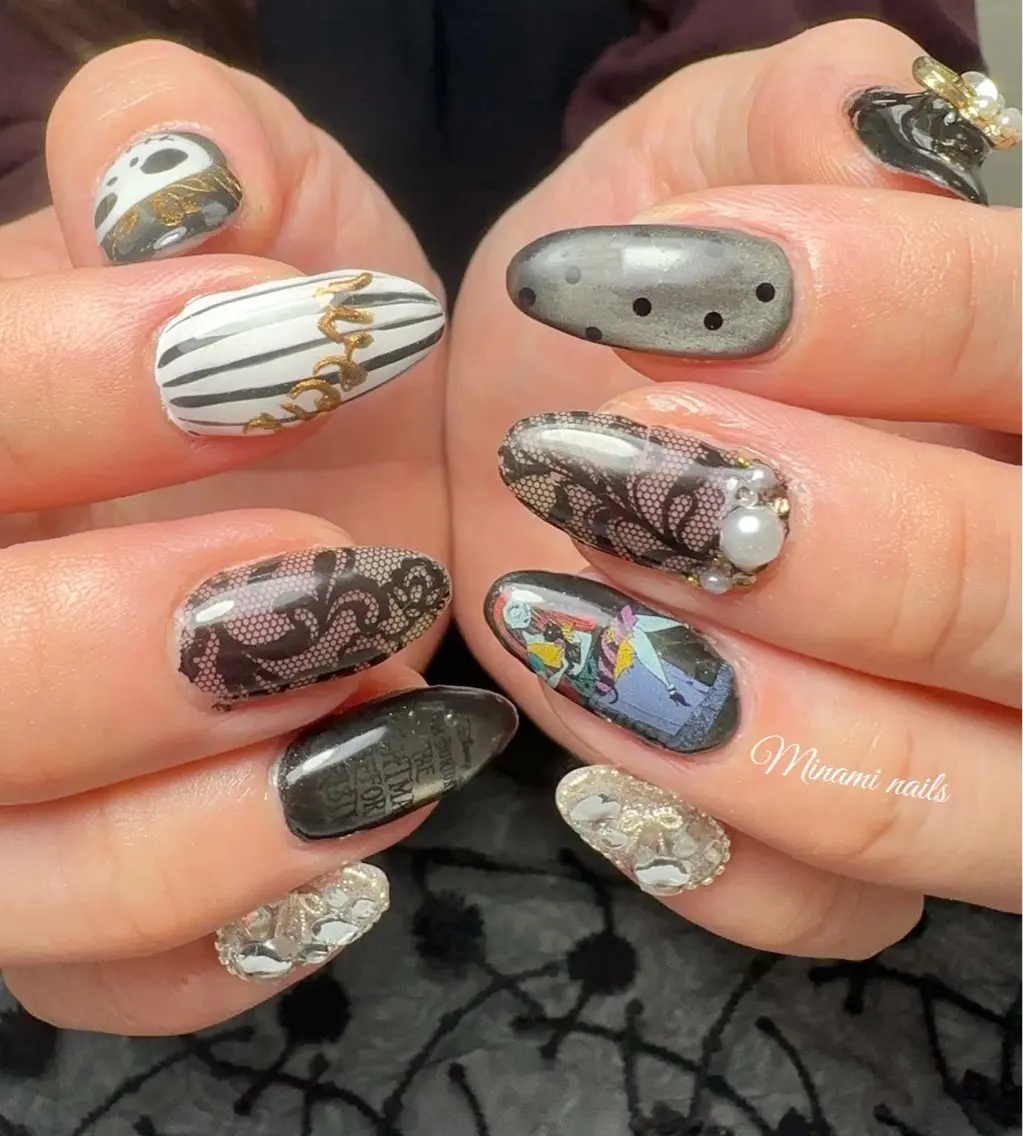 ネイル アートネイル ガーリー キラキラネイル 韓国ネイル マグネットネイル ハンドネイル Minami Nailsのネイルデザイン