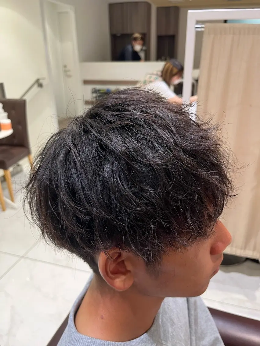 パーマ メンズ カット パーマ 佐々木 拓海のヘアスタイル