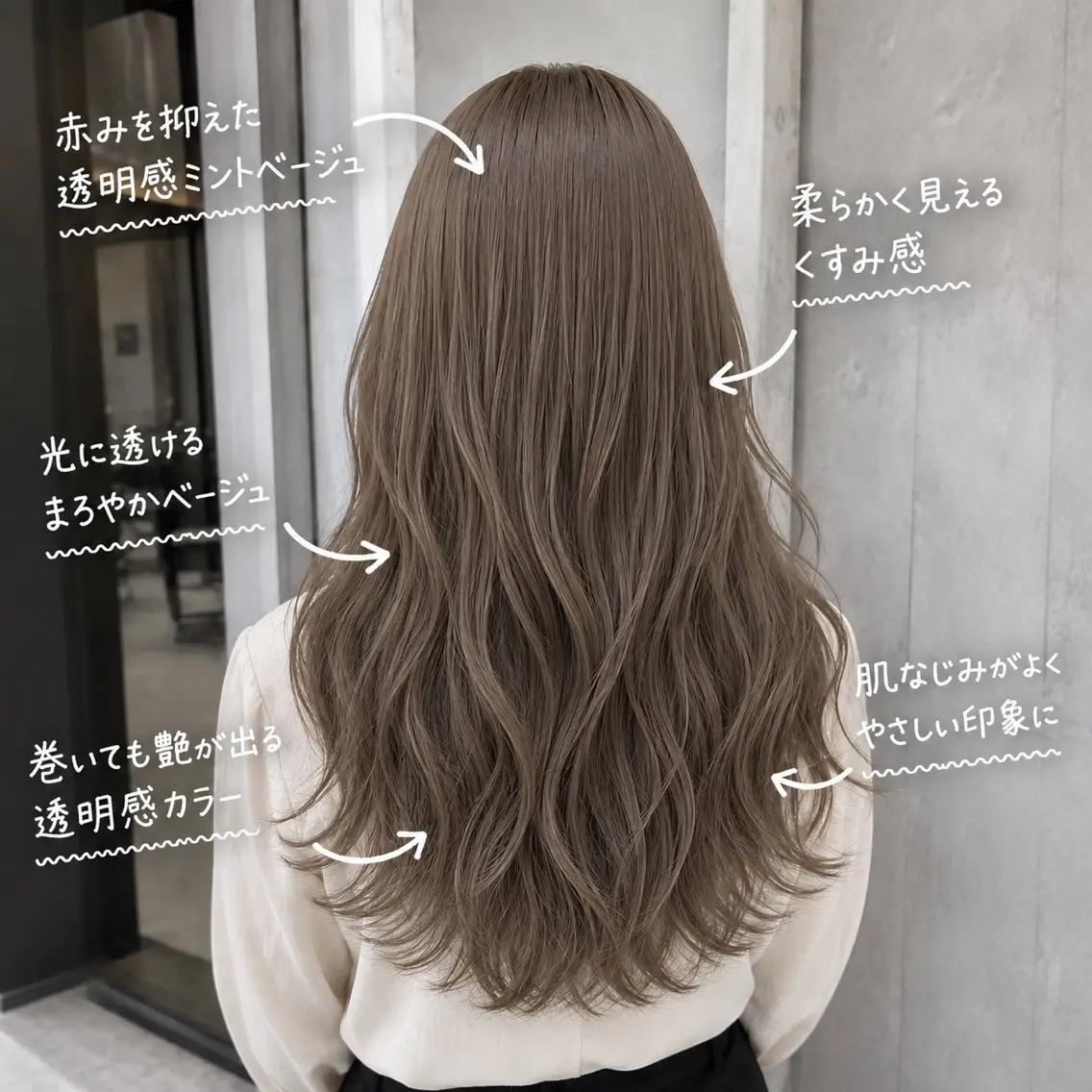 セミロング カラー カット ヘアカラー トリートメント ブリーチなしダブル 透明感/ミント/艶髪のヘアスタイル