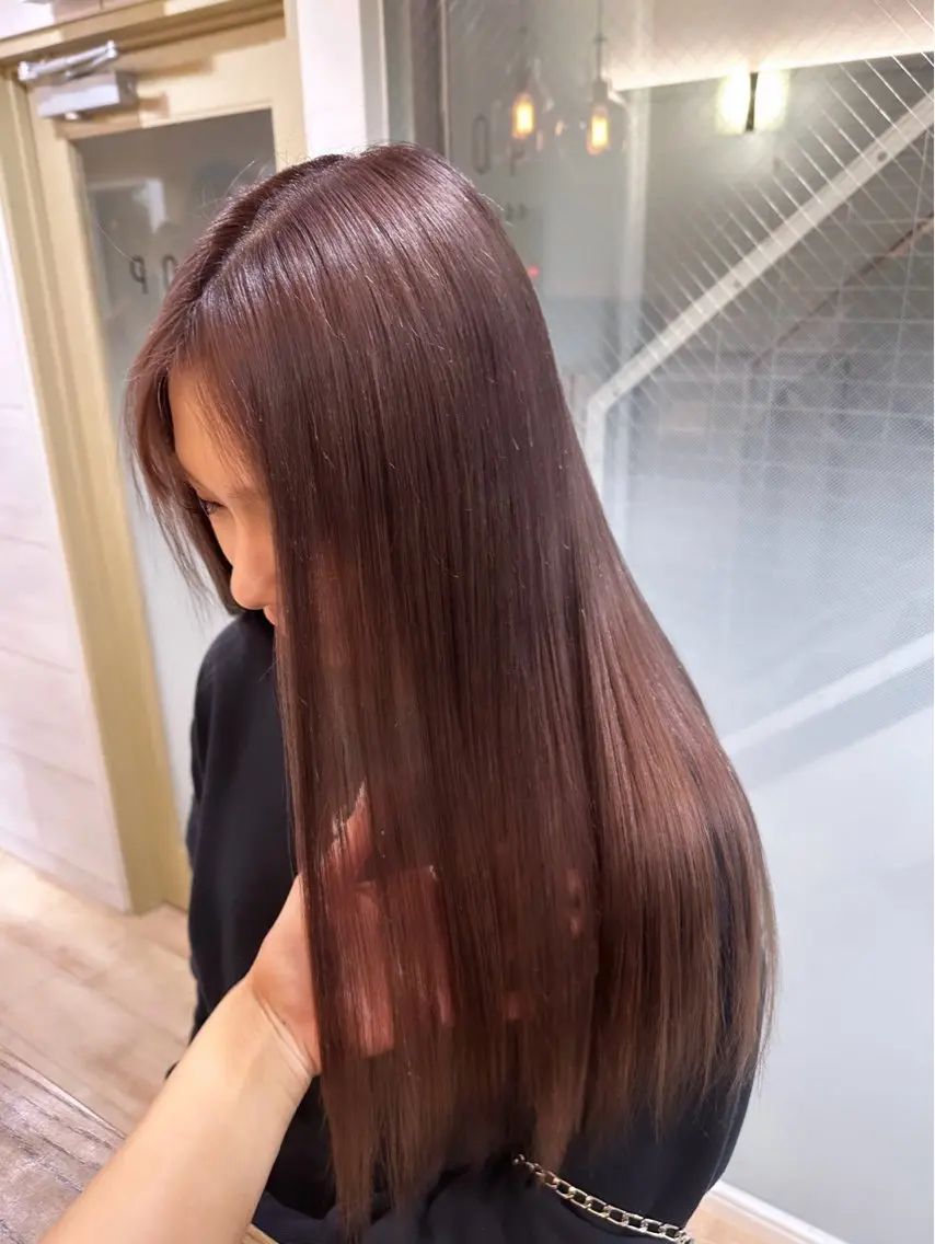 ロング カラー ブリーチ ヘアカラー トリートメント ♡韓国ヘア♡遠藤 美夢のヘアスタイル