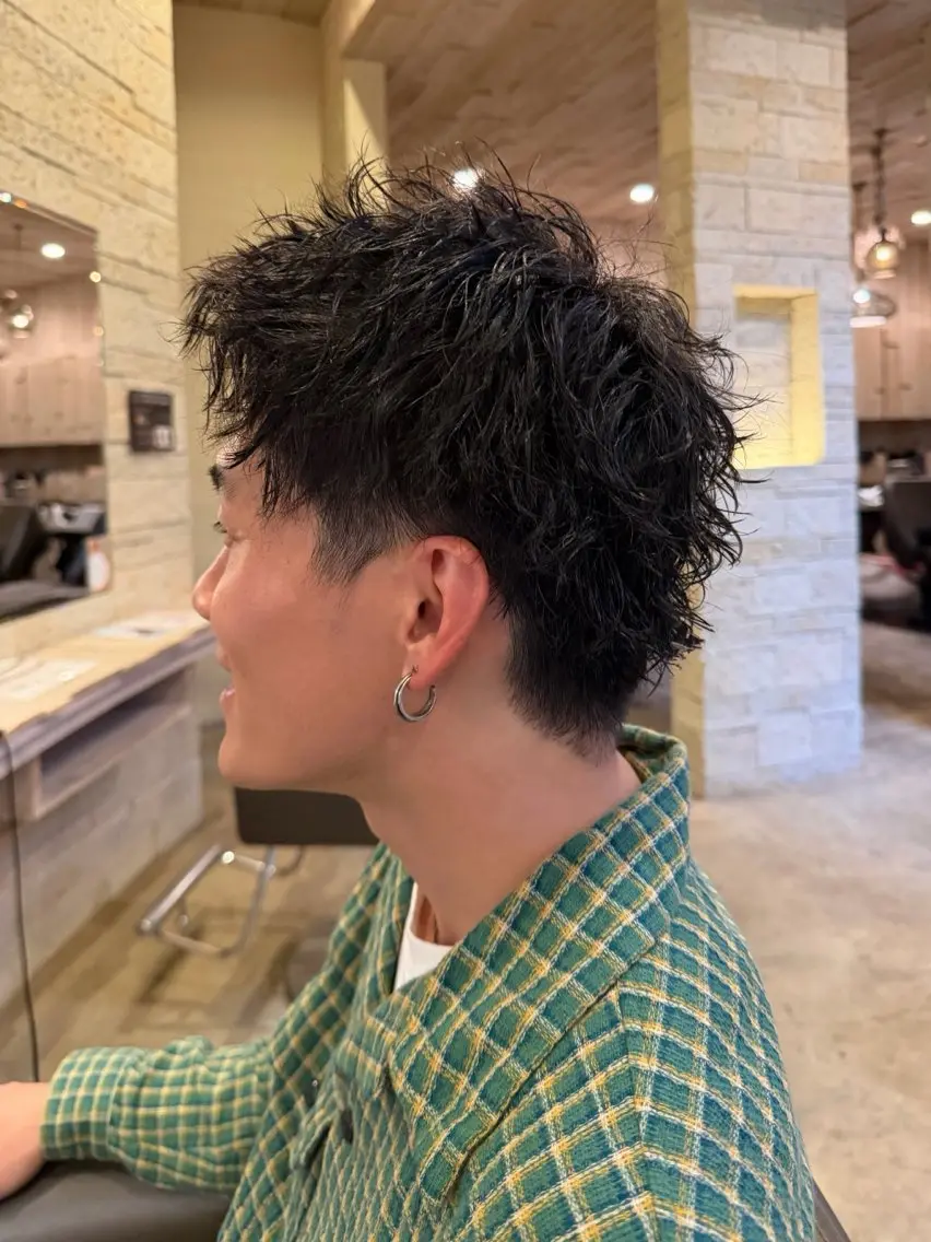 パーマ メンズ メンズパーマ メンズショート スパイキーショート 艶カラー/メンズ パーマ/伊藤愛麻のヘアスタイル