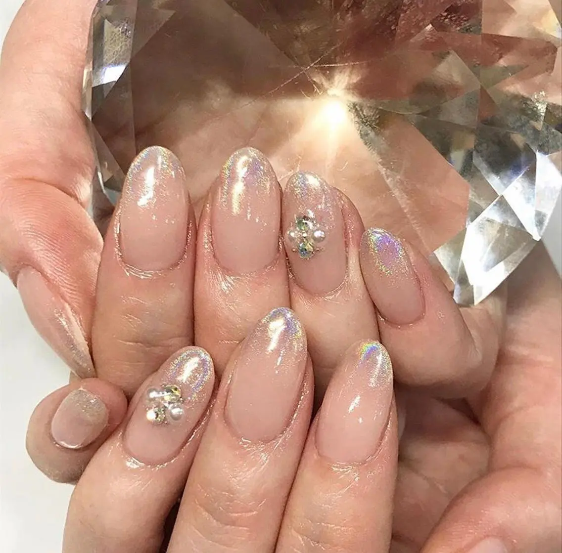 ネイル 渋谷／チップ長さ出し 👑アプレgel-xのネイルデザイン