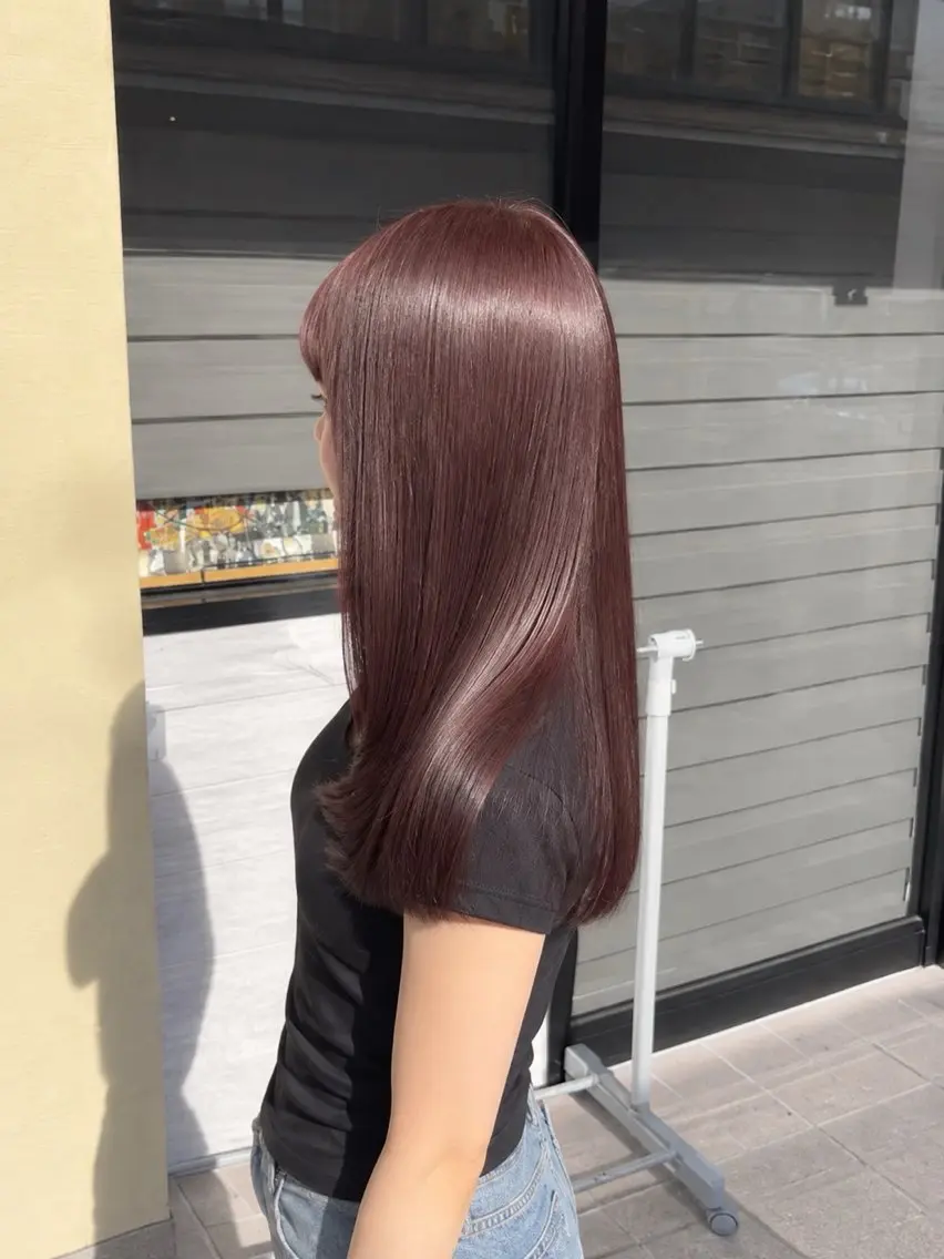 セミロング くせ毛 縮毛矯正 カット ヘアカラー 縮毛矯正 美髪矯正/韓国風レイ ヤー/kazuyaのヘアスタイル