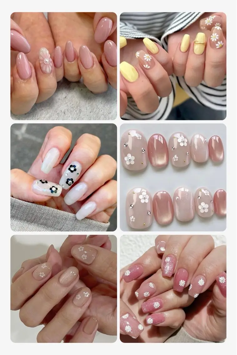 🌼フラワーネイル🌼(6つのデザインから選べます。色の変更可能です)【オフ+500円】の写真