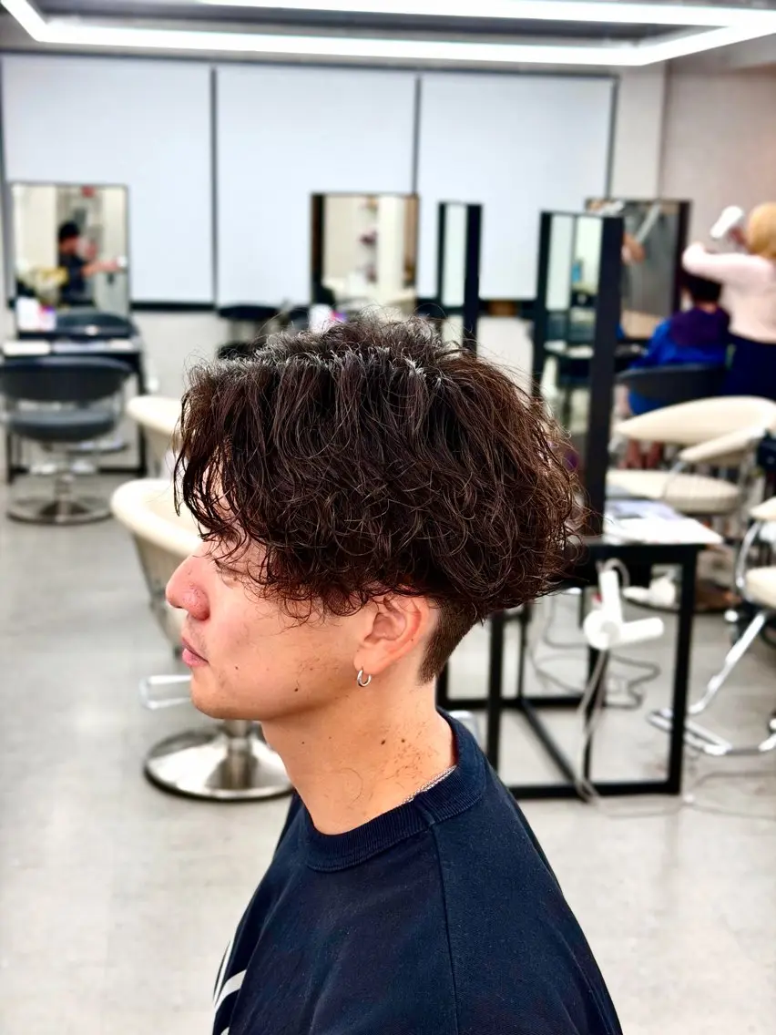 メンズ カット パーマ 藤野 慶太のヘアスタイル
