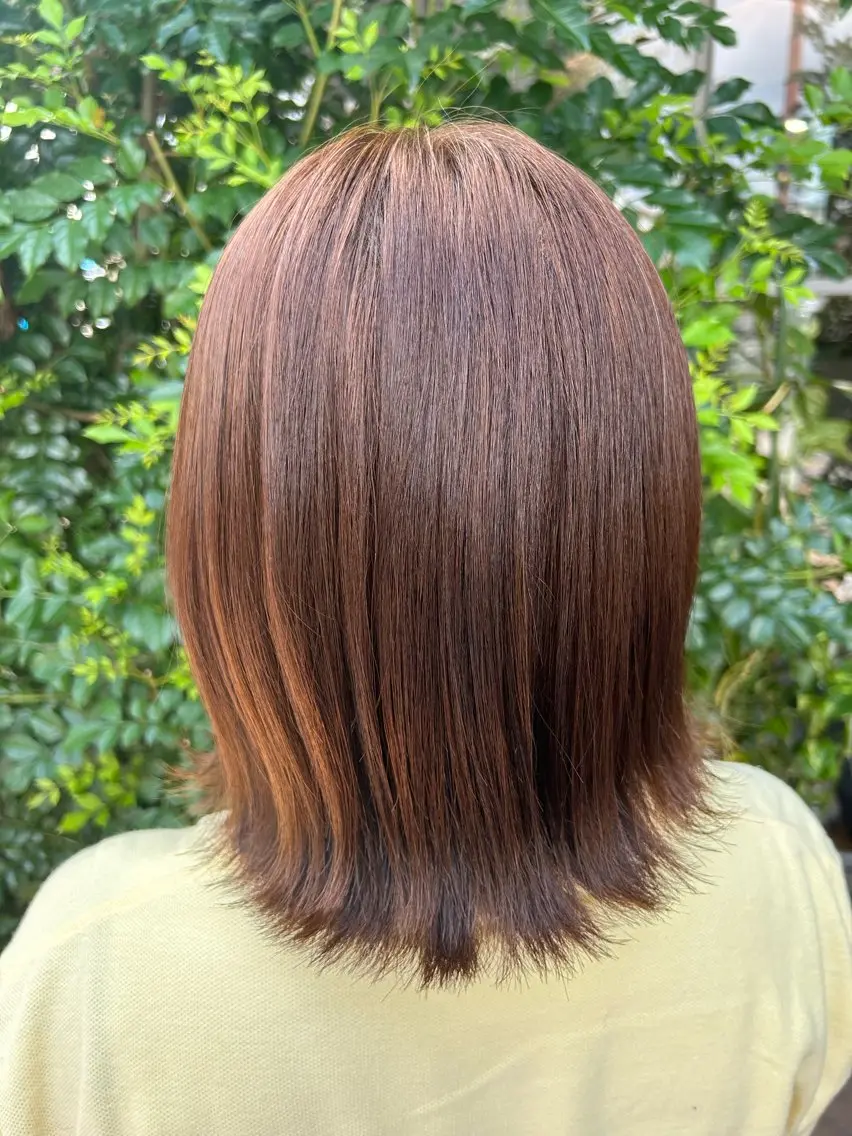 ミディアム カラー ヘアカラー 💛艶カラー髪質改善 💛MIYUのヘアスタイル