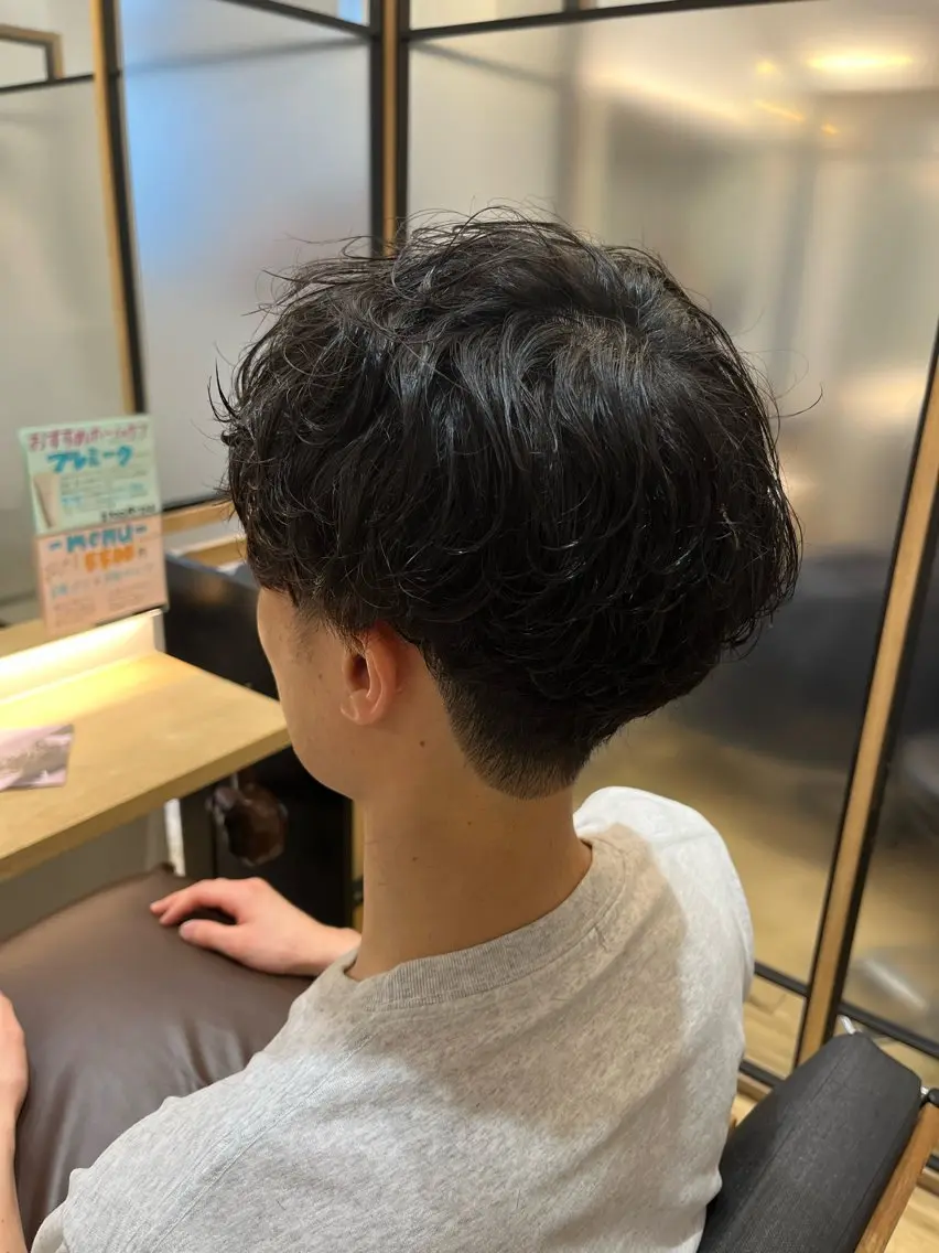 ショート パーマ メンズ メンズパーマ くせ毛 🟦メンズ特化🟦 たかしま　あさひのヘアスタイル