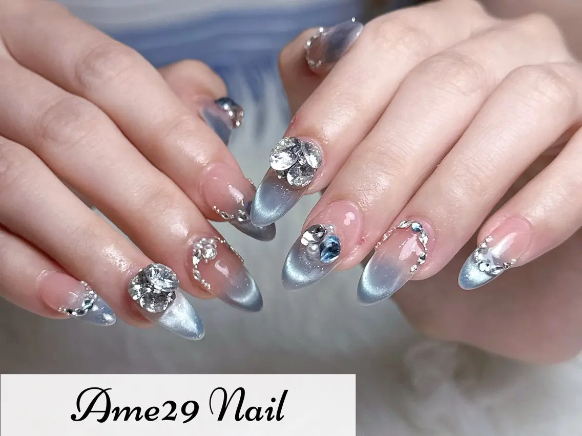 ネイル フラワーネイル ロングネイル オフィスネイル ピンク ピンクベージュ AME29 Nail ネイルサロンのネイルデザイン