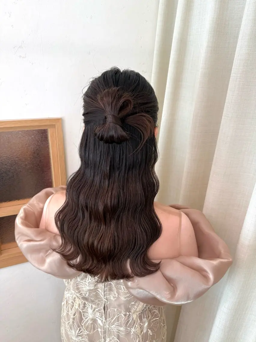 ロング ヘアアレンジ 成人式 ハーフアップ デート 卒業式のヘアスタイル 褒められヘアメイク /ボブ女子🐶みおのその他イメージ