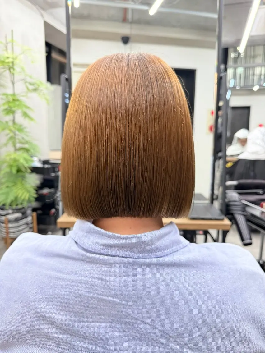 ミディアム カット ヘアカラー 髪質改善/美髪矯正/ 小顔ボブNANAのヘアスタイル