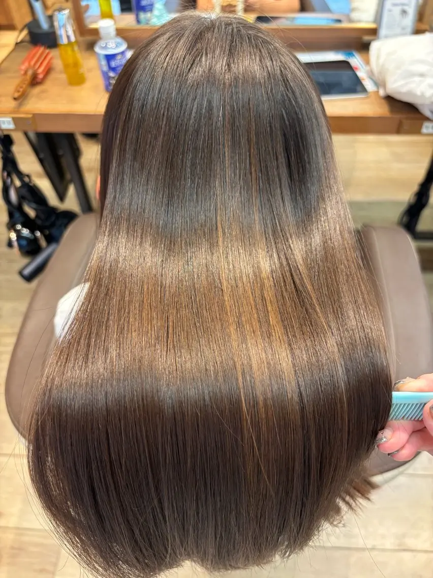 セミロング パーマ カット 縮毛矯正 ゆうこ🍀髪質改善/ ストレート/艶カラーのヘアスタイル