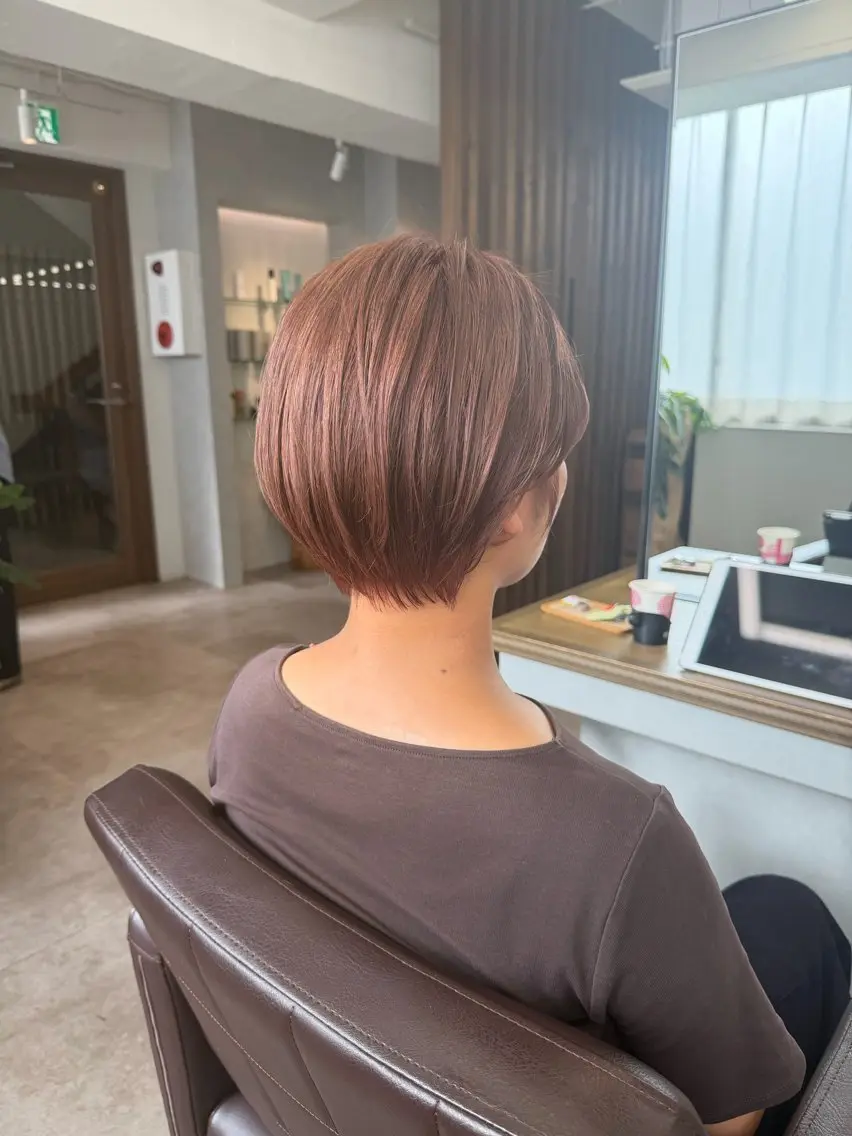 ショート カラー ブラウンカラー ダブルカラー ピンクカラー ピンクブラウン ✨森下 直弥✨ 店長🤩のヘアスタイル