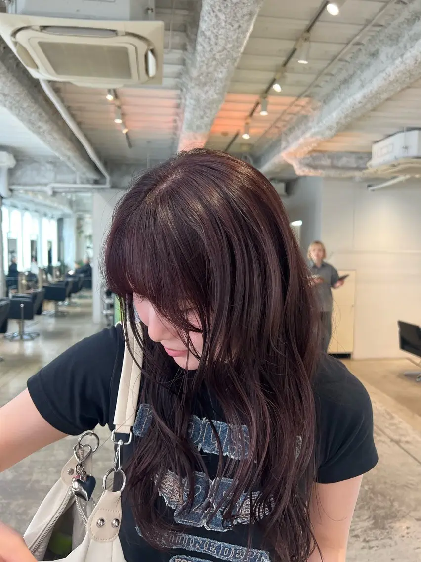ロング カラー ラベンダーカラー ピンクカラー ピンクラベンダー カット ヘアカラー AmiLi HONOKAのヘアスタイル