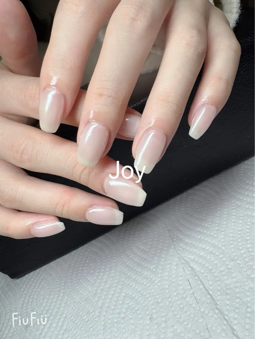 ネイル ジェルネイル ミラーネイル ワンカラーネイル シンプルネイル ホワイト Nail Salon JOYのネイルデザイン