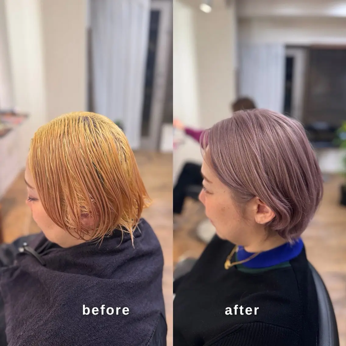 ショート カラー ピンクカラー バイオレットカラー ヘアカラー トリートメント ヘアセット しんのすけ /モデルさん募集中のヘアスタイル