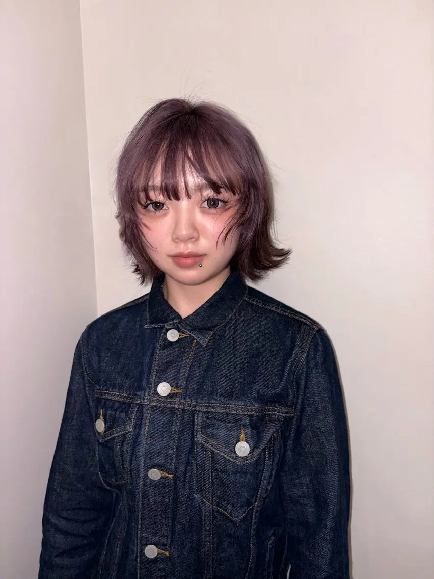 カラー ピンクカラー 崎園 佑真のヘアスタイル