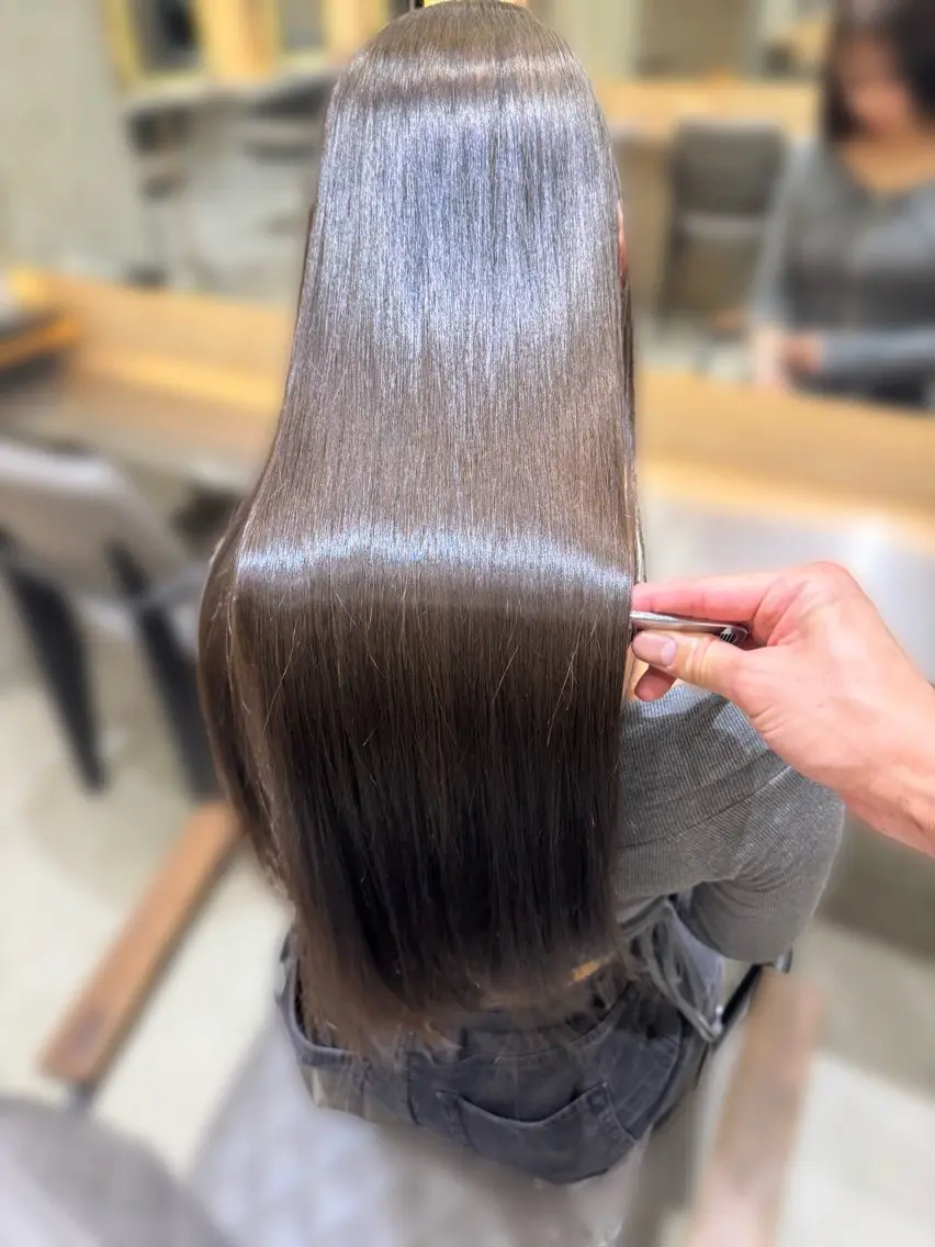 ロング カラー カット ヘアカラー 縮毛矯正 トリートメント 縮毛矯正×艶髪カラー 髪質改善/三ツ木のヘアスタイル