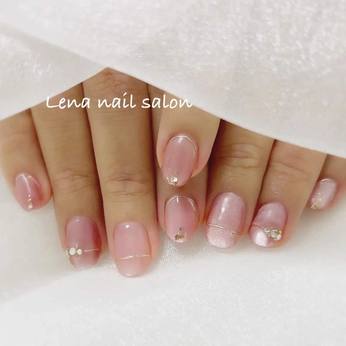 ネイル ジェルネイル パラジェル ハンドネイル 自爪育成ネイルケア Lena  nailのネイルデザイン