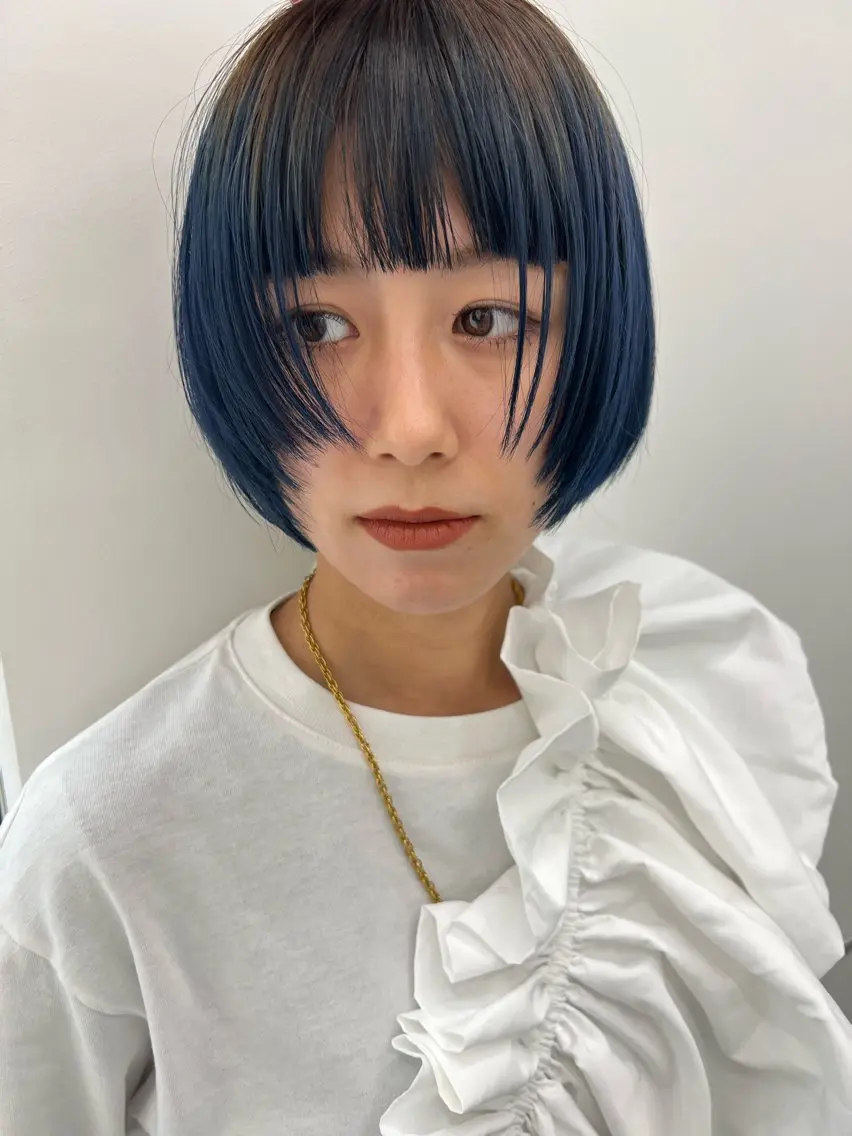 ショート カラー ボブ 顔まわりレイヤー レイヤーカット カット ヘアカラー トリートメント 🉐メンズヘア特化 men's/ケンイチのヘアスタイル