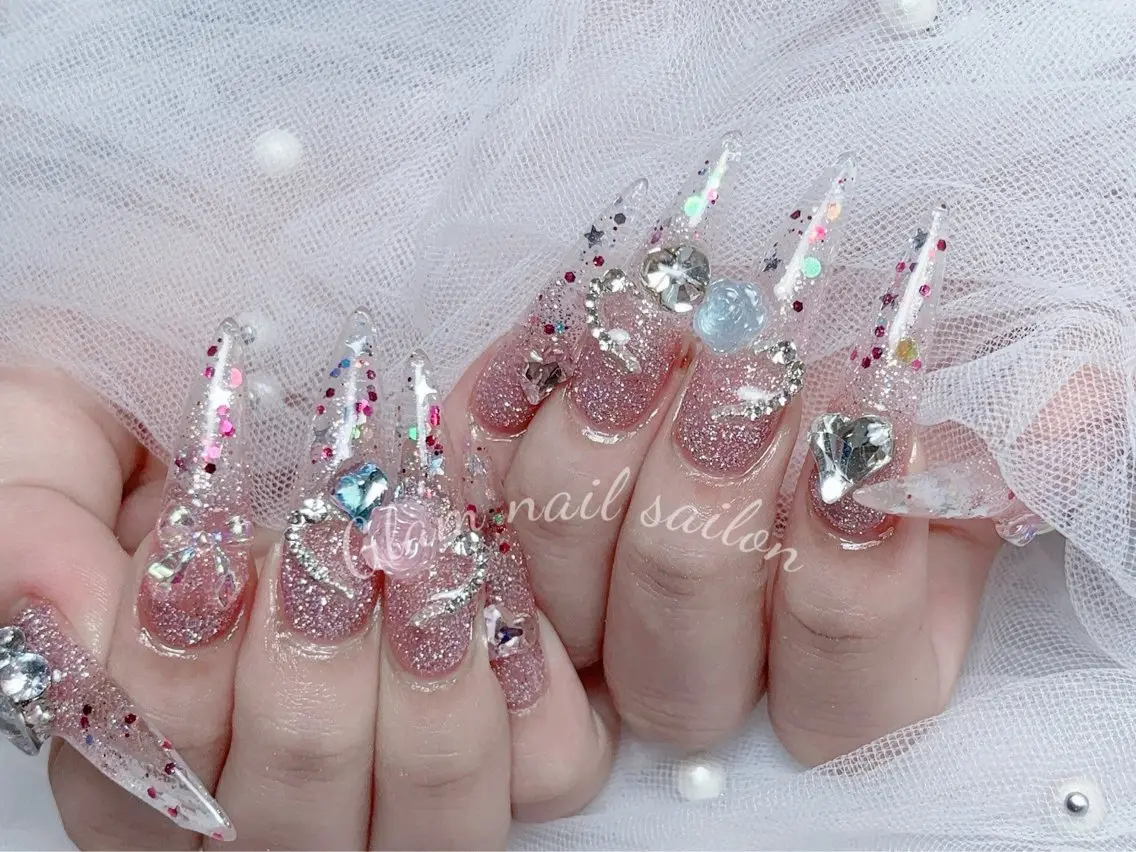 ネイル エツメ💅 長さだし🎀デザインのネイルデザイン