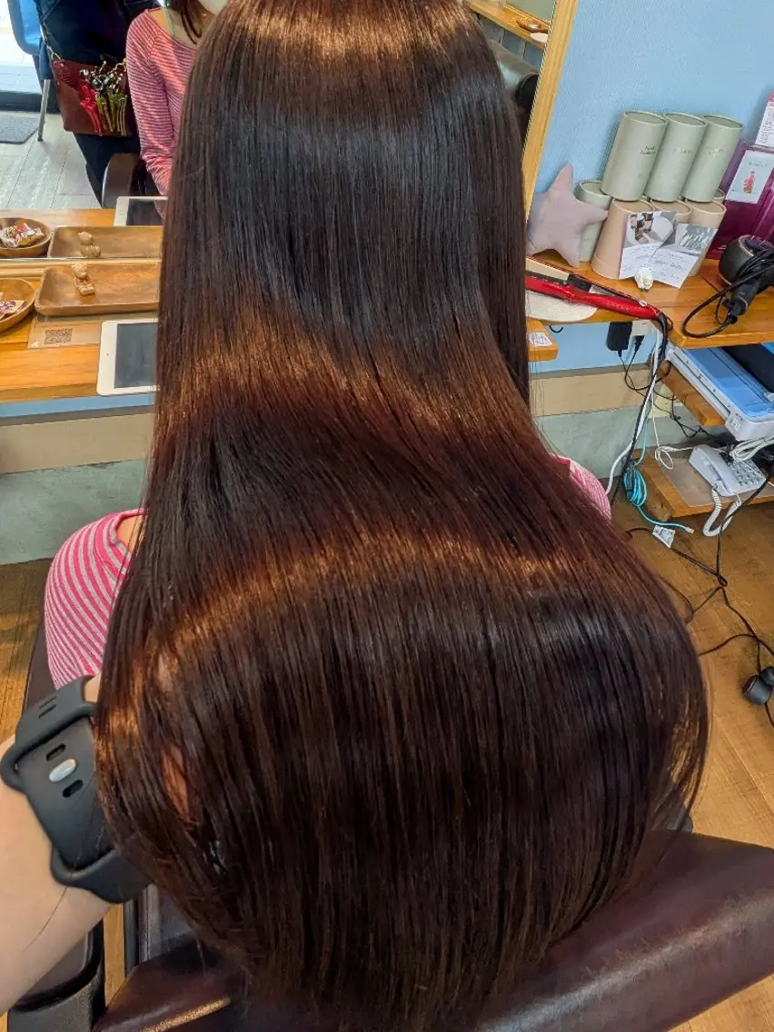 ロング 髪質改善&白髪ぼかし カラー♡店長みやけ♡のヘアスタイル
