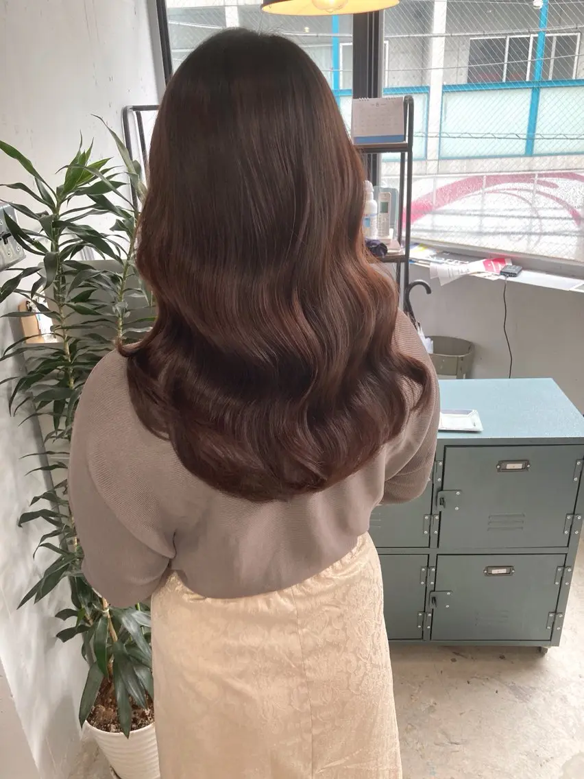 セミロング 髪質改善 似合わせカット 縮毛矯正 トリートメント カット ヘアカラー トリートメント lok[ロク] 高田馬場のヘアスタイル