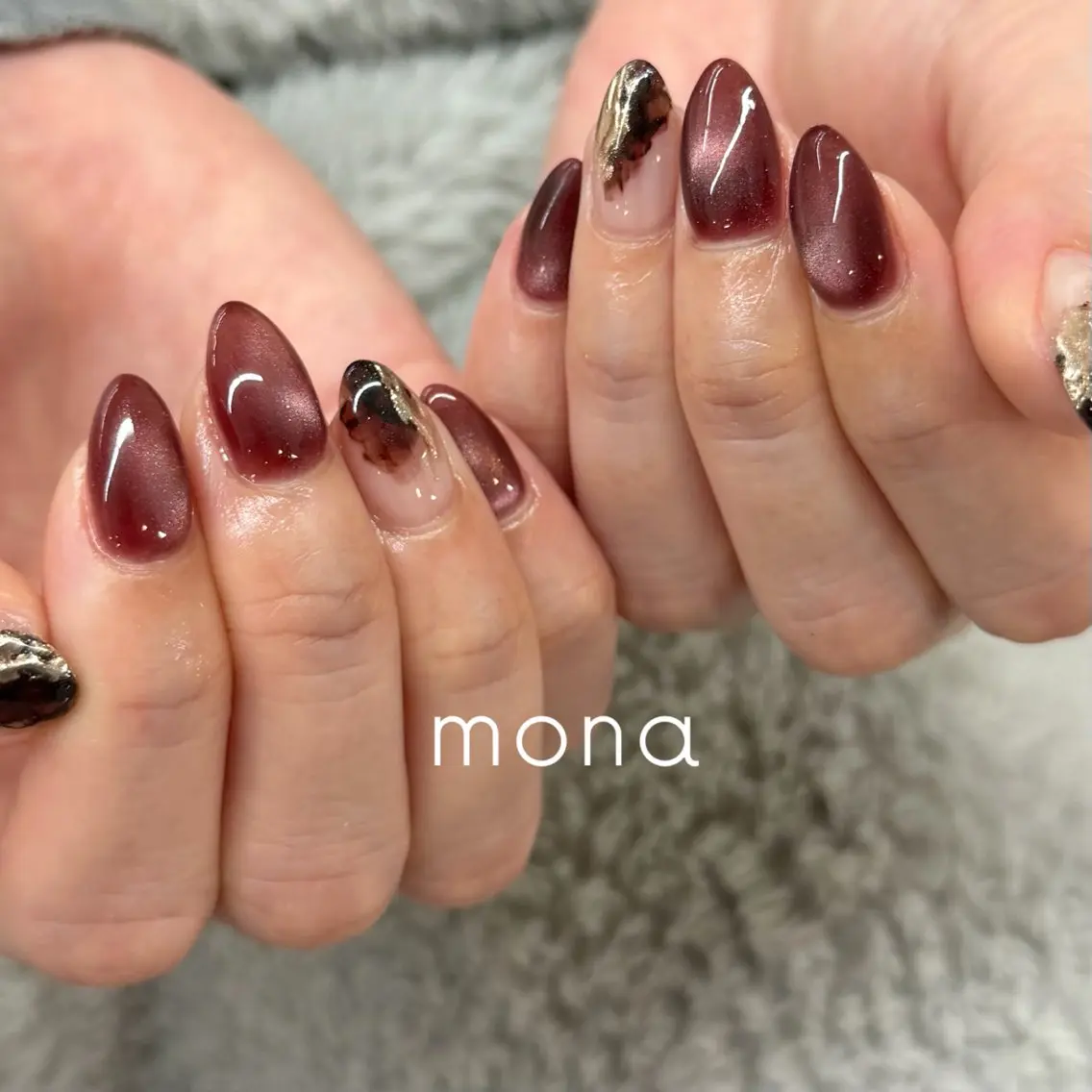 ネイル マグネットネイル ニュアンスネイル mona Maiのネイルデザイン