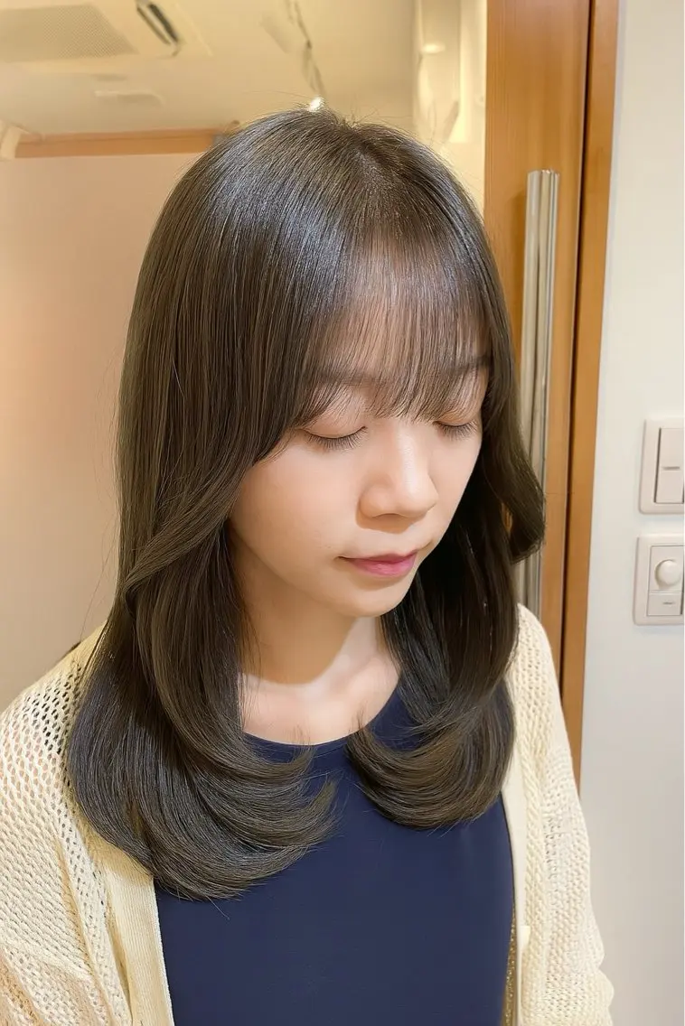 ミディアム カラー アッシュ アッシュグレー アッシュグレージュ グレージュ カット ヘアカラー トリートメント 高尾 成紀のヘアスタイル