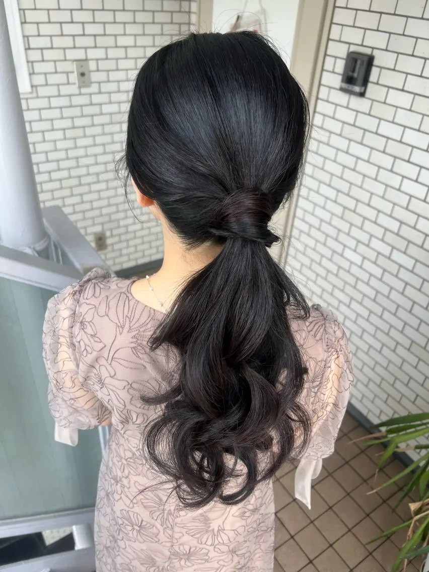 ヘアアレンジ ポニーテール ヘアセット 大人可愛いヘアメイク 💋🧚‍♀️しずかのヘアスタイル
