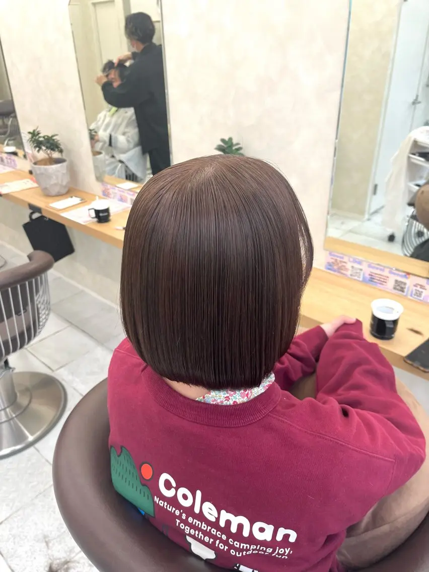 ショート カット ヘアカラー トリートメント 縮毛矯正専門💎/ 髪質改善ストレートのヘアスタイル