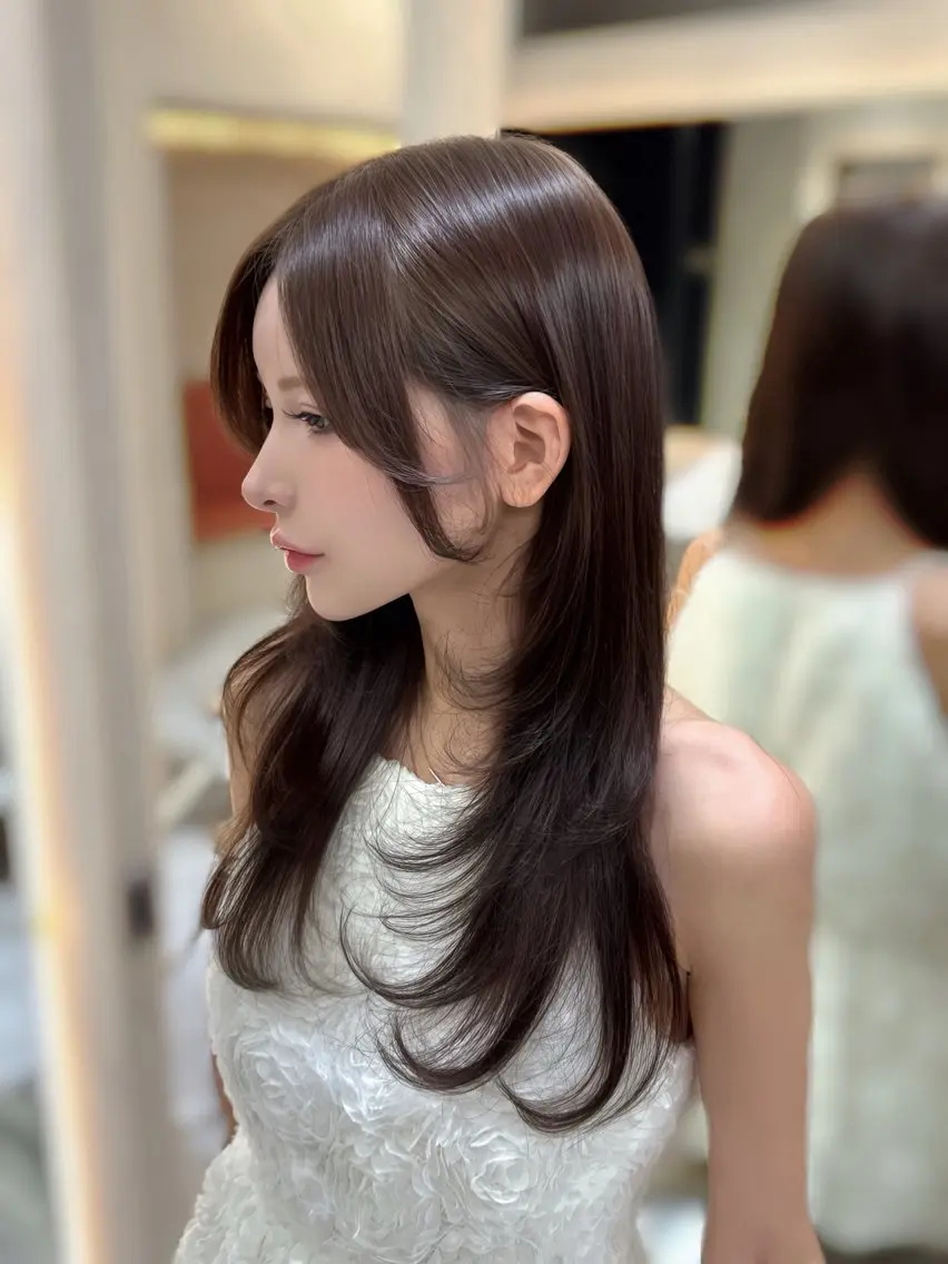 ロング 縮毛矯正 トリートメント カット ヘアカラー トリートメント 🫧髪質改善 講師🫧🍎幹細胞のヘアスタイル