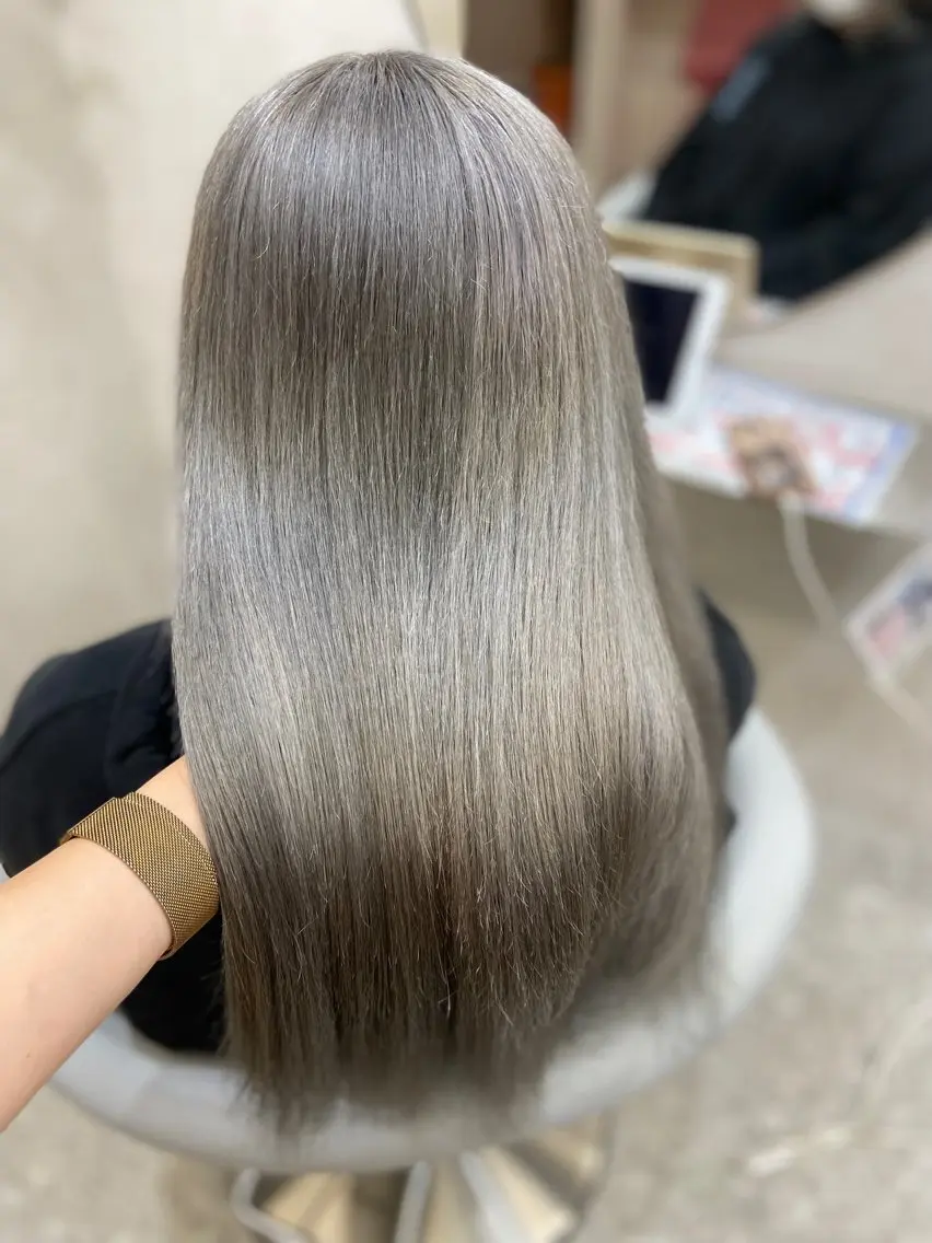 ロング カラー カット ヘアカラー トリートメント 新宿/韓国ヘア 中明度カラー/かやのヘアスタイル