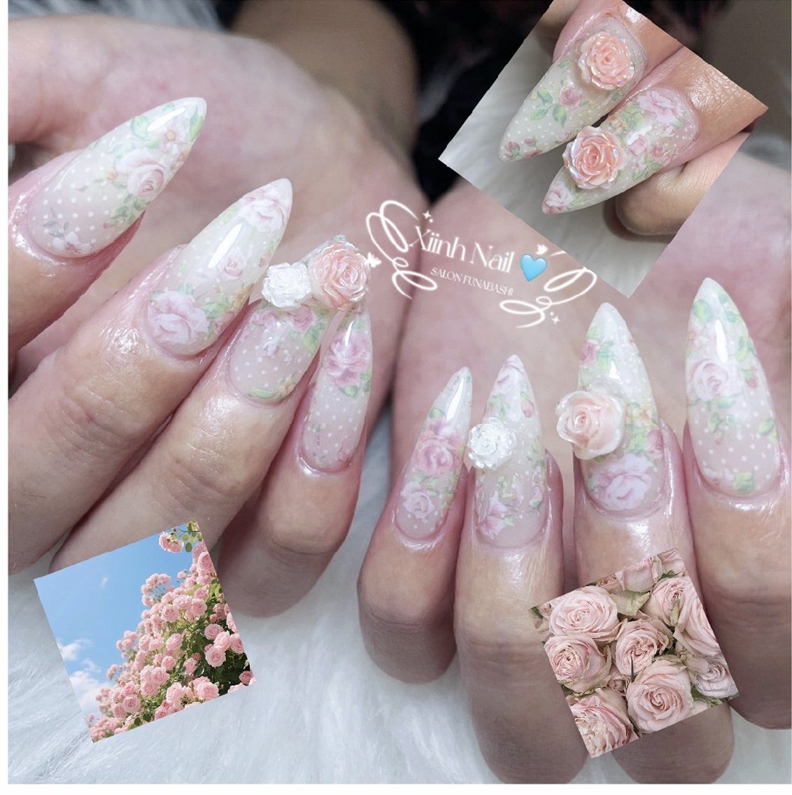 ネイル チークネイル 桜ネイル 長さ出し フットネイル ジェルネイル ハンドネイル XIINHNAIL 船橋店 馬詰ちゃんのネイルデザイン