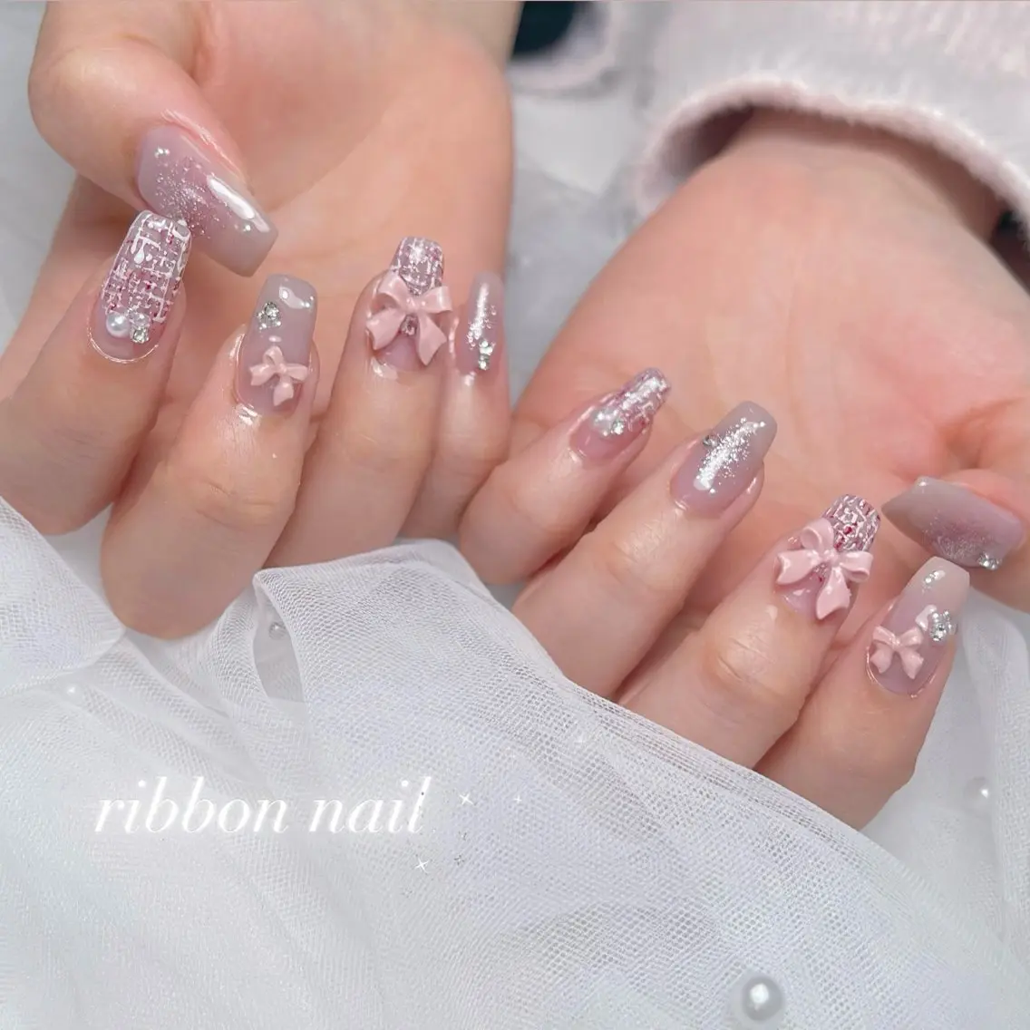 ネイル アートネイル 長さ出し ジェルネイル 韓国ネイル 持ち込み ハンドネイル RE SALONのネイルデザイン
